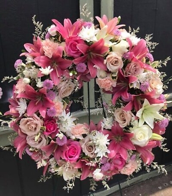 Pink Blossom Standing Wreath