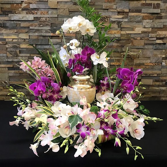 Graceful Orchid Urn Wreath