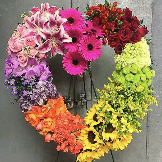 Over the Rainbow Heart Wreath